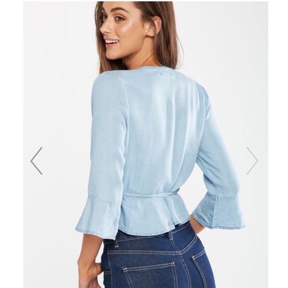 Cotton On Light Blue Ruby Ruffle Blouse - Picture 4 of 4